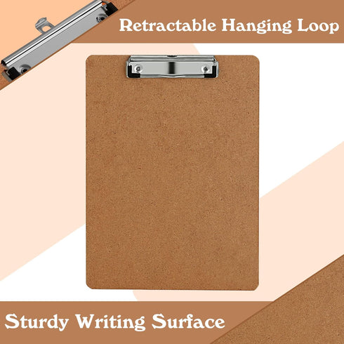 PANDRI 16 Pack Hardboard Clipboards - Low Profile Clip, Standard A4 Letter Size, Classroom Supplies, ECO Friendly