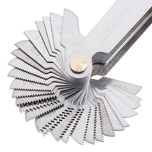 Metric & Imperial Screw Gauge - SAE Whitworth 55 Degree & Metric 60 Degree Thread Pitch Gauge for Industrial Measurement
