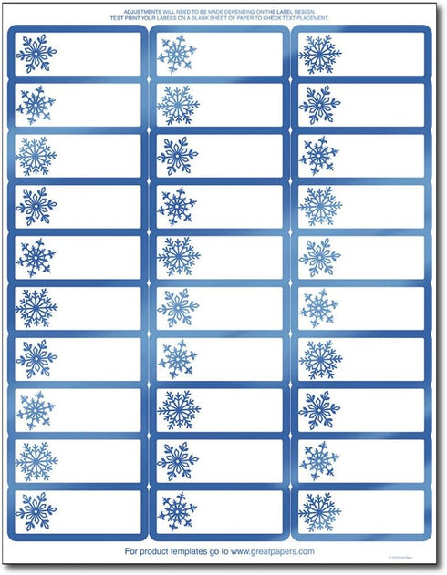 Great Papers! Blue Foil Snowflake Address Labels/Gift Tags - 120 Labels