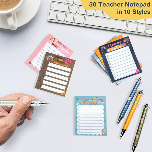Cholemy 60 Pcs Teacher Appreciation Gifts Set, Cute Sticky Notes, Notepads, Pens for Teacher Christmas Gifts