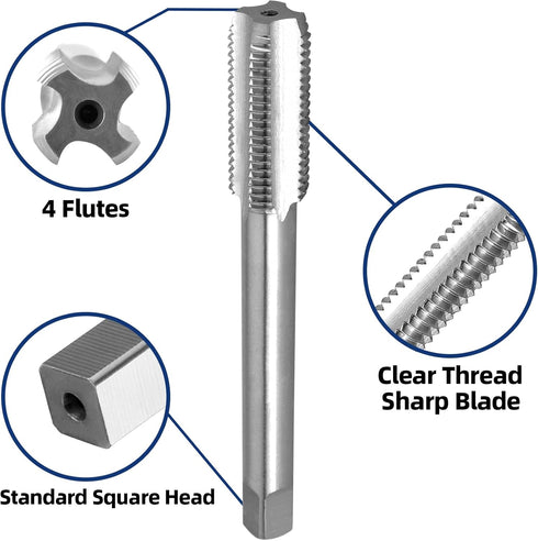 Burkit M12 X 1.5 Tap and Die Set, Right Hand Machine Thread Tap and Round Die