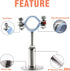 AKIHISA 1 Inch Wall Mount Ceiling Mount Pipe Support Ring Hanger, 2 Pcs Adjustable Stainless Steel Pipe Bracket
