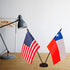 8 5 Inches Set America & Chile Friendship Twin Desk Flag, US Chile Table Flags, x American & Chilean Deluxe Desk Flag