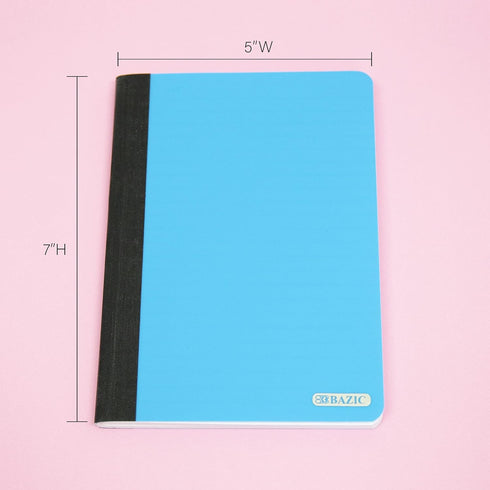 BAZIC Composition Book, 80 Sheet, 5" x 7" Poly Cover Notebook, Writing Journal Comp Lined Notebooks, Assorted Color,