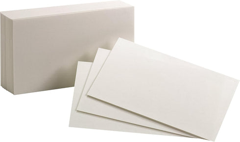 Oxford Blank Index Cards, White, 3" x 5", 100 Per Pack (40135)