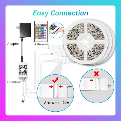 200ft, hyrion LED Strip Lights Music Sync LED Lights Strip for Bedroom, RGB Color Changing Bluetooth LED Lights