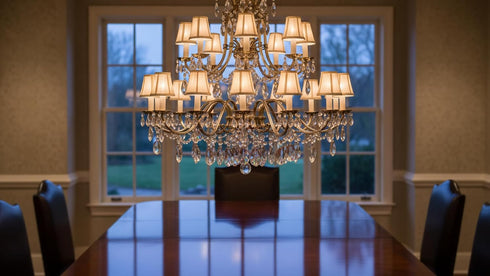 Aspen Creative 30013-2A, 2-1/2" 4" 5" Set 2 Bell Clip-On Chandelier Lamp Shade, Butter Crme, Top x Bottom x Slant