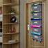 homyfort Over the Door File Organizer with 5 Extra Large Pockets, Hanging File Folders for Mail, Notebooks, Black with