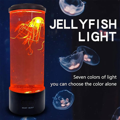 DLBJZQXC 7Color Bubble Jellyfish LED Ocean Lamp, Changing Cylinde Fish Night Light, Mini Fish Aquarium Tank Table Mood