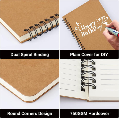 EUSOAR 12 Pack A5 Spiral Journal Notebook, 5.5" x 8.3", 120 Pages Lined Travel Writing Notebooks for Students, Office
