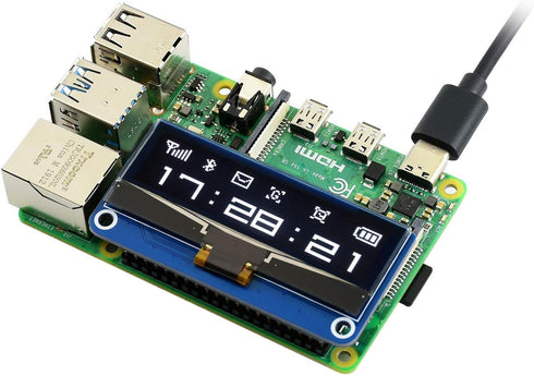 waveshare 2.23inch 12832 1305 Communicating I2C OLED Display HAT for Raspberry Pi Pixels with Embedded Driver via SPI