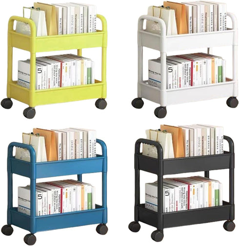 NTCLHFXU Space Saving Movable Storage Trolley Sturdy Utility Cart Accessory for Books Utensils and More Organization