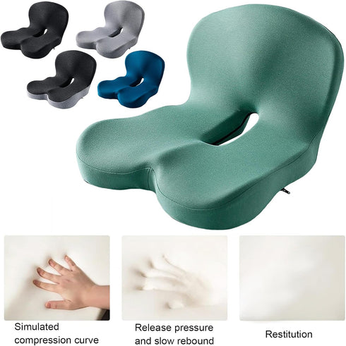 LEAQU Tailbone Memory Foam Office Chair Cushion, L-Shaped Integrated Seat Cushions, Chair Seat Cushion for Lower Back