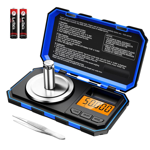 KeeKit Digital Pocket Scale: 50g 0.001g Professional Milligram Scale with Calibration Weight and LCD Display