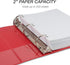 Samsill Durable 2 Inch Binder - Made in the USA, D Ring Binder with Customizable Clear View Cover, Red