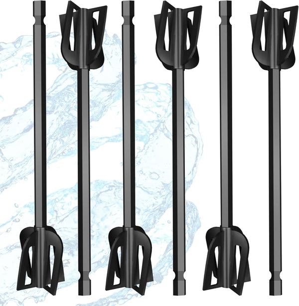 Resin Mixer Epoxy Mixer Paddles, 6 Reusable Multipurpose Bidirectional Paint Stirrer for Drill