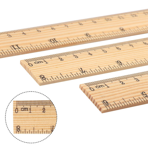 GNIEMCKIN 288 Packs Wooden Rulers, 12 Inch Double Sided Wood School Ruler for Home, Student, Office Use