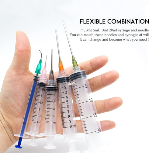 Glue Applicator Syringe with Blunt Tip Needle and Cap for Liquid, Glue, Ink, Perfume, Lip Gloss Making