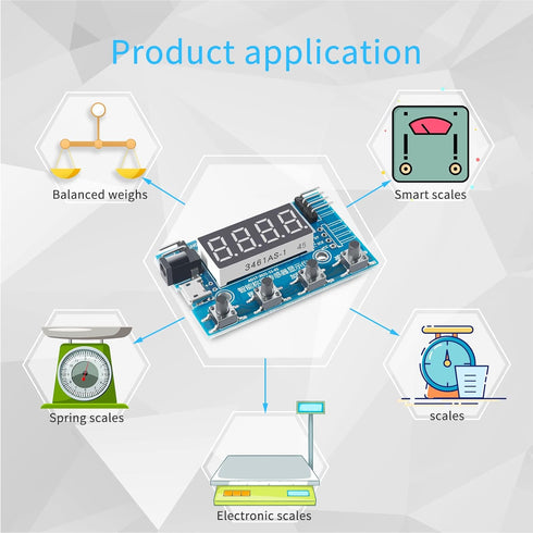 HX711 Digital Load Cell Module, 24 Bit Weight Sensor A/D Module with Display for Arduino Load Cell