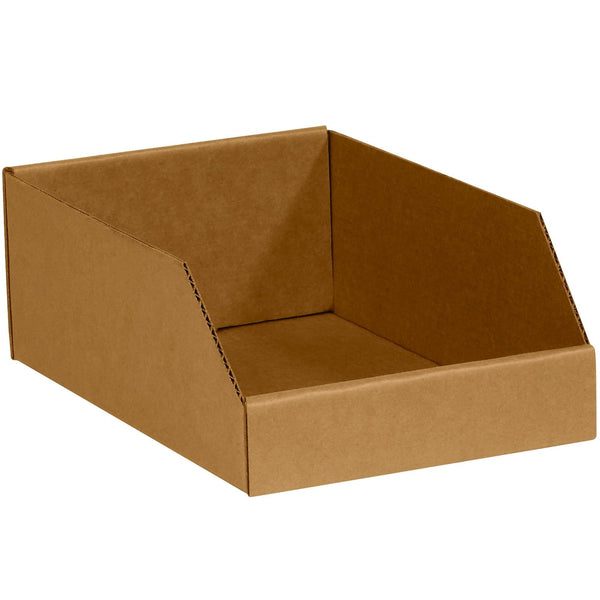 BOX USA Open Top Bin Boxes, 10" x 12" x 4-1/2", Kraft (Pack of 25)