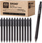 Black Pens Bulk, Ball Point Pens, Smooth Writing, No Smear, Medium Point, Retractable Click Pens, School Office (60