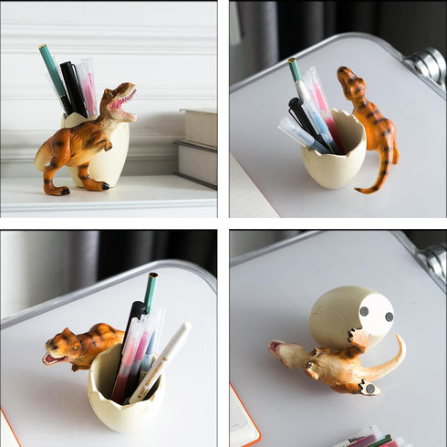 Dinosaur Pen Holder & Pencil Holder for Desk, Trex Desk Accessories, Jurassic Park Office School Supplies, Dino