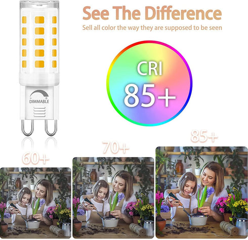 10 Pack G9 Bulb Dimmable 4W (40W 4000K T4 Bulbs G9 120V 360Beam winshine LED Halogen Equivalent) Natural Daylight