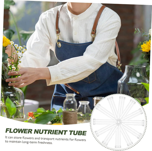 50pcs Wakauto Transparent Flower Tubes for Fresh Flowers Practical Floral Water Containers Height for Roses Carnations