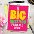 NobleWorks Jumbo Loving Miss You Greeting Card with Envelope, Big 8.5 x 11 Inch, Thinking of You Card from All of Us, A