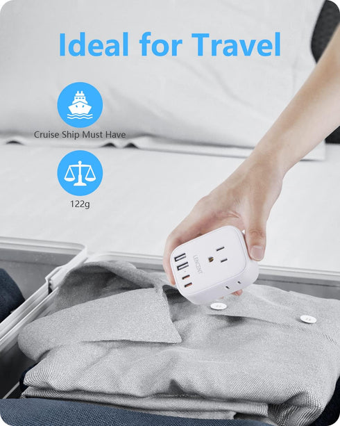 LENCENT US to UK Ireland Travel Plug Adapter, Type G Grounded Converter with 4 USB Chargers for USA to Dubai