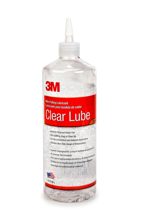 3M Clear Wire Pulling Lubricant WLC-QT (1 quart), Clear Colorless Gel, Slow