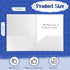 Patelai 50 Pack Heavy Duty Plastic Pocket Folders, 2 Pocket Letter Size, Business Card Holder, White Color for School