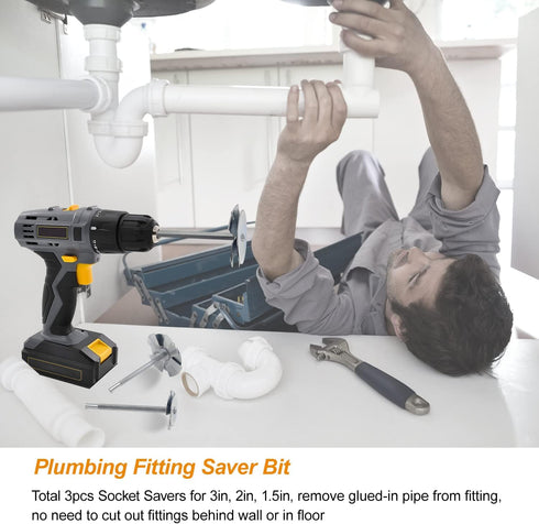 3PCS PVC Pipe Reamer Set for Professional Plumber, PVC Fitting Saver in 1.5in, 2in, and 3in Sizes