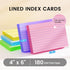 4x6, 400 Index Cards Sheets, Ruled Color Flash Cards for Effective Studying and Note-Taking, Premium Note Cards