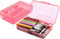 Large Capacity Clear Pencil Box, 1 Pack Hard Pencil Case with Snap-tight Lid for Office Supplies, Pink