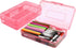 Large Capacity Clear Pencil Box, 1 Pack Hard Pencil Case with Snap-tight Lid for Office Supplies, Pink