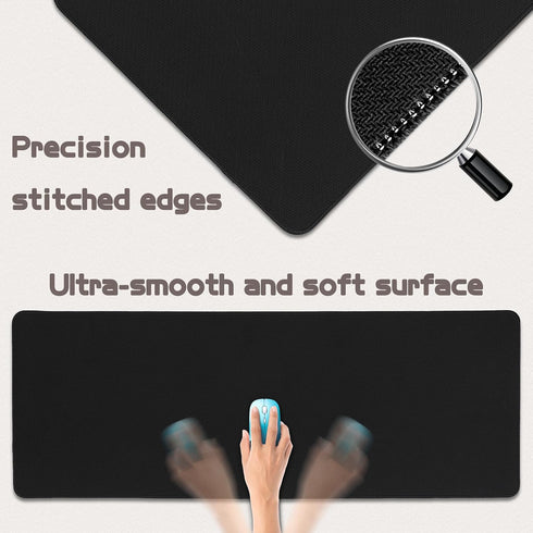 Yuhijoy (31.5 11.8inch) Mouse Pad Gaming - Desk Mat for Keyboard and Mouse - Black Large Mouse Pad for Desk, Mousepad x