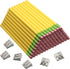 Fainne 102 Pcs Jumbo Pencils and Sharpeners Set, Large Fat Pencils for Kids, School, Office