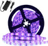 YGS-Tech 60 Watts Super Bright UV Black Light LED Strip, 16.4FT/5M, 300 LEDs, 395nm-405nm, Non-Waterproof with Power