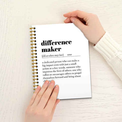 Difference Maker Spiral Journal Notebook 5.5×8.3, 160 Pages, Employee Appreciation Gifts, Difference Maker Notebooks