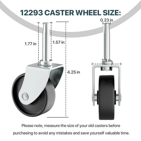 12293 Replacement Wet Dry vacuums Caster wheel Compatible with for Ridgid DeWALT Craftsman,Shop Vac Casters Replacement Parts