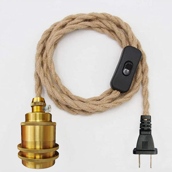 YNDD 9.84 FT Plug in Pendant Light Cord, DIY Industrial Vintage Hanging Lamp