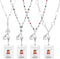 Pangda 4 Sets Retractable Badge Lanyard Necklaces | ID Card Holders Beaded Badge Reel Stainless Steel for Women
