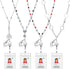 Pangda 4 Sets Retractable Badge Lanyard Necklaces | ID Card Holders Beaded Badge Reel Stainless Steel for Women