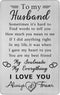 Gifts for Husband Wallet Card, Wedding Anniversary Card for Him, Romantic Birthday Gifts from Wife