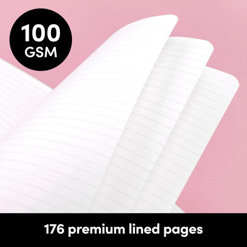 PAPERAGE Softcover Lined Journal Notebook (Navy), 176 Pages, Small 5.6 x 7.9 inches, College Ruled, 100 GSM