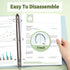 SUNEE 3 Ring Binder 3 Inch, 4 Pack Clear View PVC-Free Binder for School or Office Supplies, Neutral Aesthetic