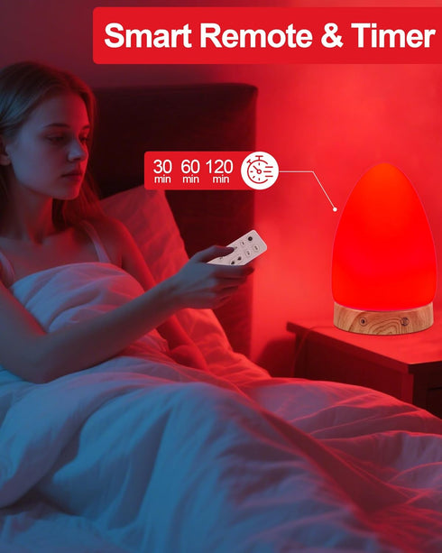 670nm Red Light Night Light Lamp for Sleep, Red Nightlight Desk Lamp with Zero Blue Light Multi-Color and Brightness