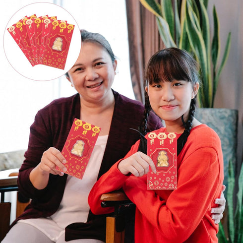 BESPORTBLE Chinese New Year Red Envelopes, Lucky Money Envelopes for Spring Festival Birthday Wedding Party, 10 Pcs