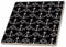 3dRose Shabby Chandelier White On Black Trendy Modern Damask Pattern 8 Inch